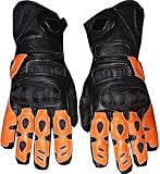 5104DZ7klrL. SL160  MOTORCYCLE LEATHER GLOVES CARBON KEVLAR BIKE Orange