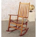 Coaster Southern Country Plantation Porch Rocker/Rocking Chair, Oak Wood Finish