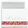 Merry Christmas Red With Deckle Christmas Cards -