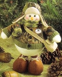 9" Mossy Oak Plush Snowman Hunter With Bag Figure