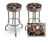 IMAGE OF Jazz Music Insturments Drums Sax Piano Custom Chrome Swivel 29