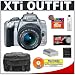 Canon Digital Rebel XTi 10.1MP Digital SLR Camera (Silver) + Canon EF-S 18-55mm Lens [Outfit] + 16GB Card + NB-2LH Battery + Accessory Kit