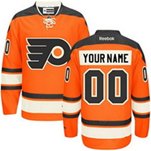 SuJe Men's Philadelphia Flyers Custom Premier Jersey Alternate Orange Size M-3XL