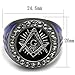 Marimor Jewelry Stainless Steel Black and Blue Ion Plated Crystal Masonic Freemason Ring Size 8-13