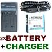 AC Wall Charger + Car Charger Adapter + 2 Rechargeable Li-ion Battery Packs KLIC-7004 For Kodak M1033, M1093 IS, V1073, V1233, V1253, V1273