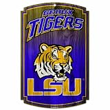 NCAA Louisiana State Fightin Tigers Wood Sign