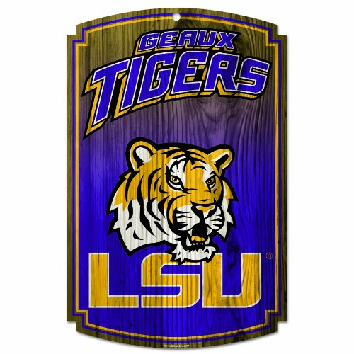 NCAA Louisiana State Fightin Tigers Wood Sign