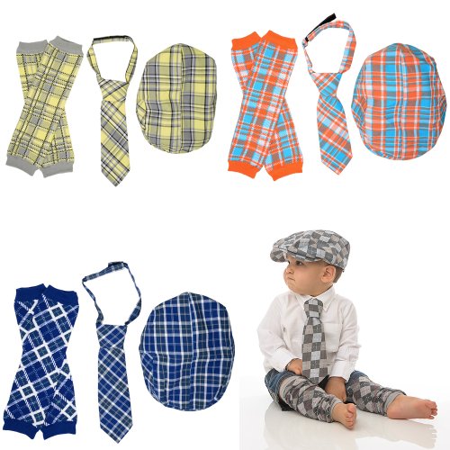 juDanzy Hat, Tie & Leg Warmer Set for Baby & Toddler Boys