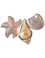 CleverEves 14K Gold Pendant Tricolor Starfish with Shells 13.1 - Gram(s)
