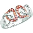 Sterling Silver & Vermeil Cubic Zirconia Heart Promise Ring Sz 6