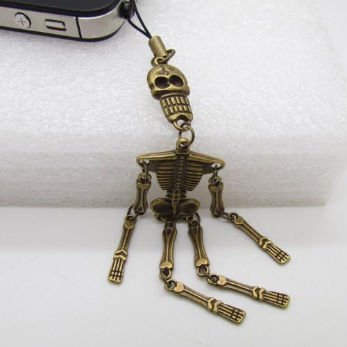 NewLifeStart Stylish Retro 3.5mm Metallic Skeleton Man Pattern Cellphone Charms Anti-Dust Dustproof Earphone Audio Headphone Jack Plug Stopper for iPad iPhone 4 4S Samsung Galaxy S2 S3 S4 Note I9220 HTC Sony Nokia Motorola LG Lenovo