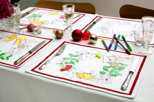 Doodle Christmas placemats (set of 4) - personalise with included wash-out pens