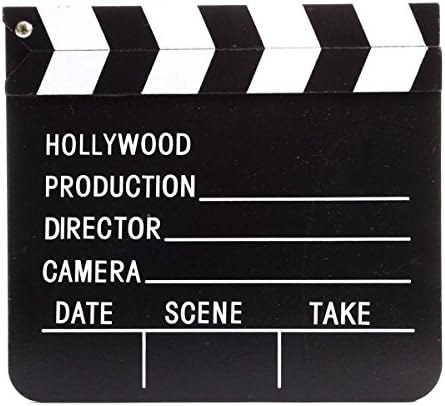 Wooden Hollywood Directors Movie Action Scene Clapper Board - Black + White