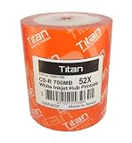TITAN CD-R 52X, White Inkjet Metalized hub Printable