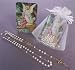 Baptism Remembrance - Gold Plated Rosary in White Gift Package with Guardian Angel Gift Card