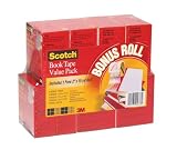 Scotch  Book Tape Value Pack   1 1/2 in, 4 rls 2 in, 2 rls 3 in 2 rolls per pack