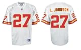 Larry Johnson Kansas City Chiefs White NFL Equipment Replica Football Jersey By Reebok (L=44)