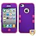MYBAT IPHONE4AVHPCTUFFSO023NP Premium TUFF Case for iPhone 4 - 1 Pack - Retail Packaging - Grape/Hot Pink