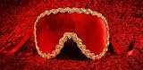 Carneval - Original handmade Venetian mask - Blind red Erotic Line