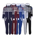 Luzia New Womens Adult Mens Unisex Aztec Superman Batman Print Ladies Hoody Jumpsuit Onesie