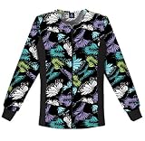 Cherokee Uniforms Flexibles 100% Cotton Zip Front Jacket with Side Panels-Assorted Prints