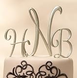 Gold Script Monogram Cake Topper set