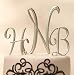 Gold Script Monogram Cake Topper set