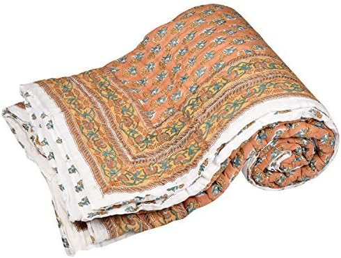 Cnc India Abstract Cotton Jaipuri Double Bed Quilt-88X104 Cm Multi