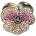Jay Strongwater Pave Pansy Pin/Pendant