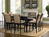 9 Piece Counter Height Table Set in Dark Cherry Finish by Coaster - 100508