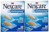 Nexcare Waterproof Clear Bandages, Assorted, 2 ct (Quantity of 4)