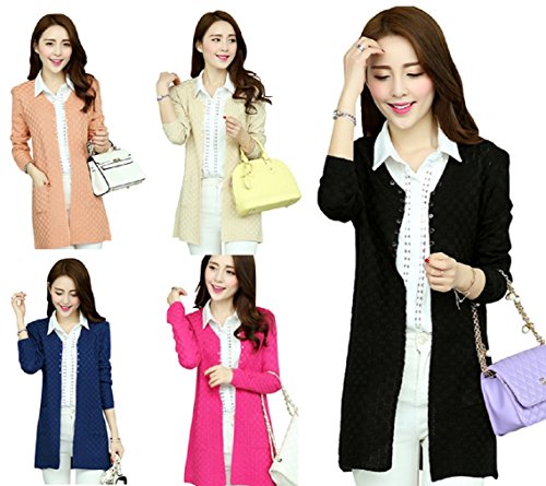 【ARINCO】 ロング丈 ニット ジャケット エレガント スタイリッシュ レディース スプリング カーディガン 選べる カラー ５色 S M L