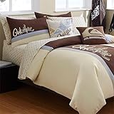 QUIKSILVER Blue BLEEKER STREET Brown 4PC TWIN DUVET COVER SET_Bundle
