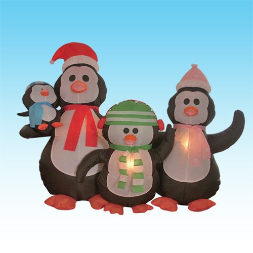 5 Foot Christmas Inflatable Penguins Family
