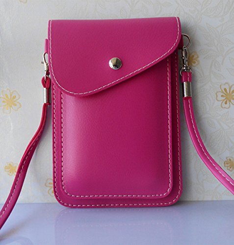 Crazy Panda 6.2 Universal Two Layers Leather Portable Traveler Shoulder Bag Cosmetics Bag Purse Pouch Wallet Case For iPhone 4/5 iphone 6 itouch 4/5 MP3/4 Samsung S3/S4/S5 HTC One M8 LG G2/G3/L70/L80/90 Motorola X N625 Blackberry Z10/Z30 Lumia 928/1520 Sony Z2 Huawei G6 (6.2 ROSE)