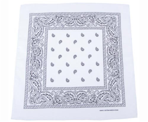 Bandana Biker Kopftuch weiß-schwarz