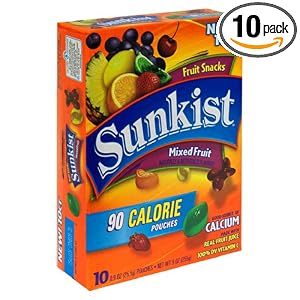 Fruit Shapes Fruit Flavored Snacks, Sunkist Mixed Fruit, 10-Count Pouches (Pack...