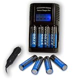 Smart & Fast AA / AAA Battery Charger & Tester Featuring Real Time LCD Status Monitor for Home & Car Includes (8) 2700 MAH Batteries ( International Ready 100 / 220 V )