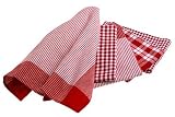 Kitchen Basic 5-Piece Kitchen Towel Set, Red