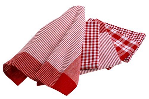 Kitchen: Kitchen Basic 5 Piece Kitchen Towel Set, Red
