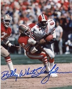 Billy White Shoes Johnson Atlanta Falcons Signed 8x10