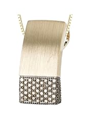 Tivolia Collection 14K Yellow Gold Brushed Bar Style Cognac Diamond Pendant