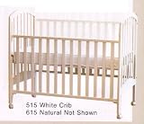 NEW ALL WHITE BABY CRIB W. LOCKING CASTERS-