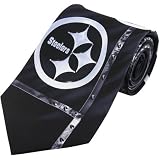 Pittsburgh Steelers Brushed Steel Pattern Silk Necktie
