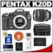 Pentax K20D Digital SLR Camera with Pentax SMC DA 18-55mm AL II Zoom Lens + 8GB SDHC Card + Spare D-LI50 Battery + Case + Cameta Bonus Accessory Kit