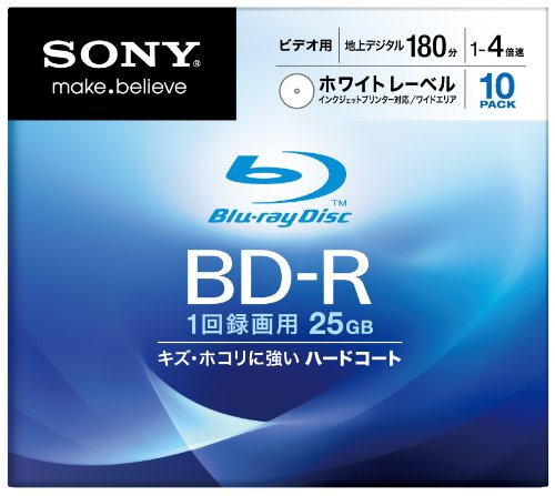SONY ブルーレイディスク ビデオ用BD-R 追記型 片面1層25GB 4倍速 プリンタブル 10枚P 10BNR1VCPS4