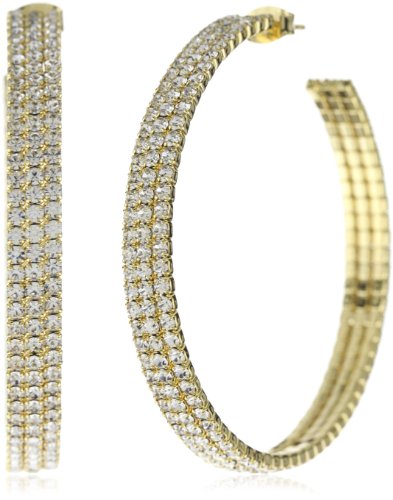 Leslie Danzis Gold Crystal Hoop Earrings