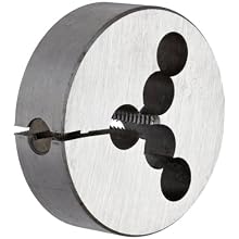 Union Butterfield 2010(UNC) Carbon Steel Round Threading Die, Uncoated (Bright) Finish, 2" OD, 1/4"-20 Thread Size