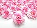 (100) Silk Two Tone Light Pink Roses Flower Head - 1.75