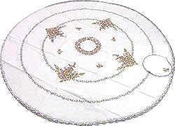 Round Table Cloth and Napkins with Colorful Kashmir Embroidery (rktcl023)
